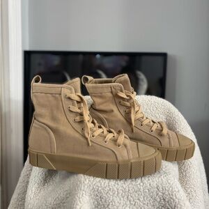 Zara Beige High-Top Sneakers